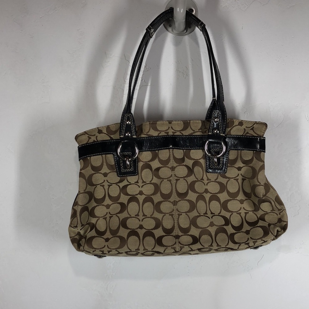 Coach brown monogram C handbag - Picture 5 of 11